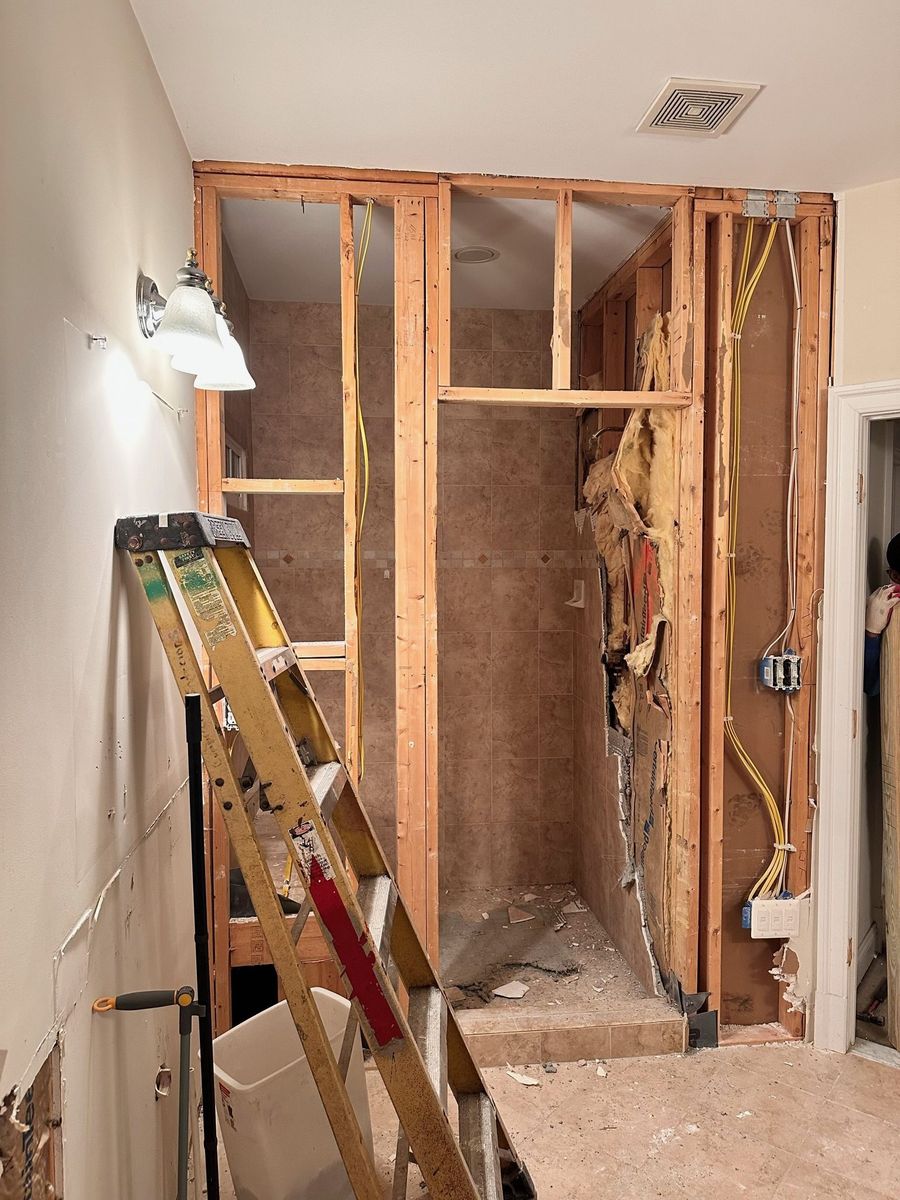 Interior demolition down to studs