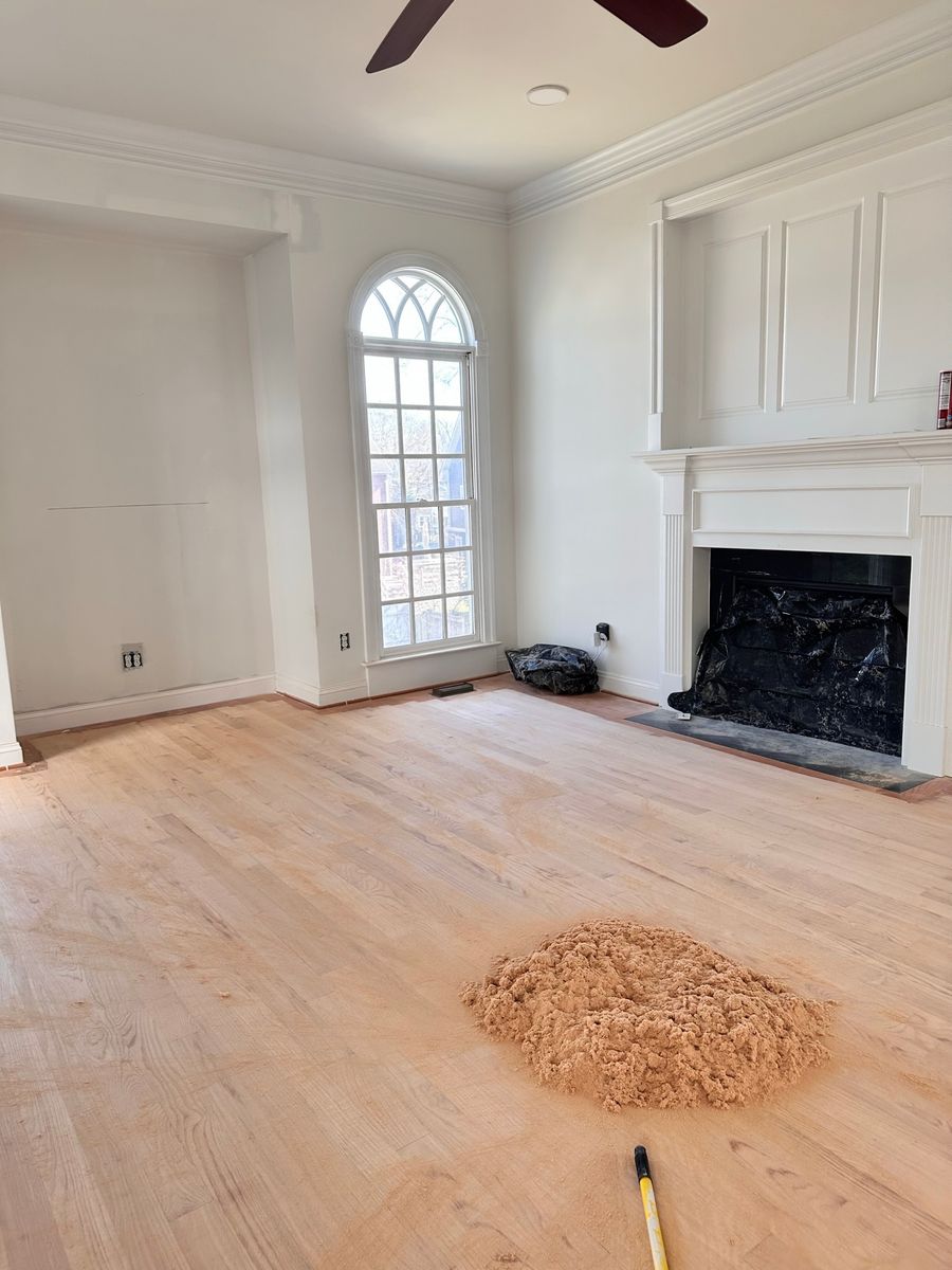 Floor sanded to bare oak